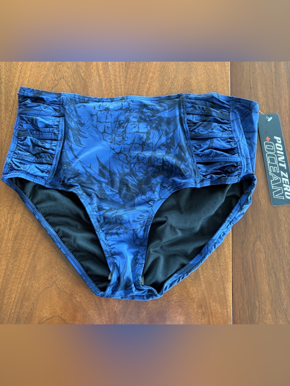 NWT Point Zero Ocean Blue High Waisted Swim Bottoms